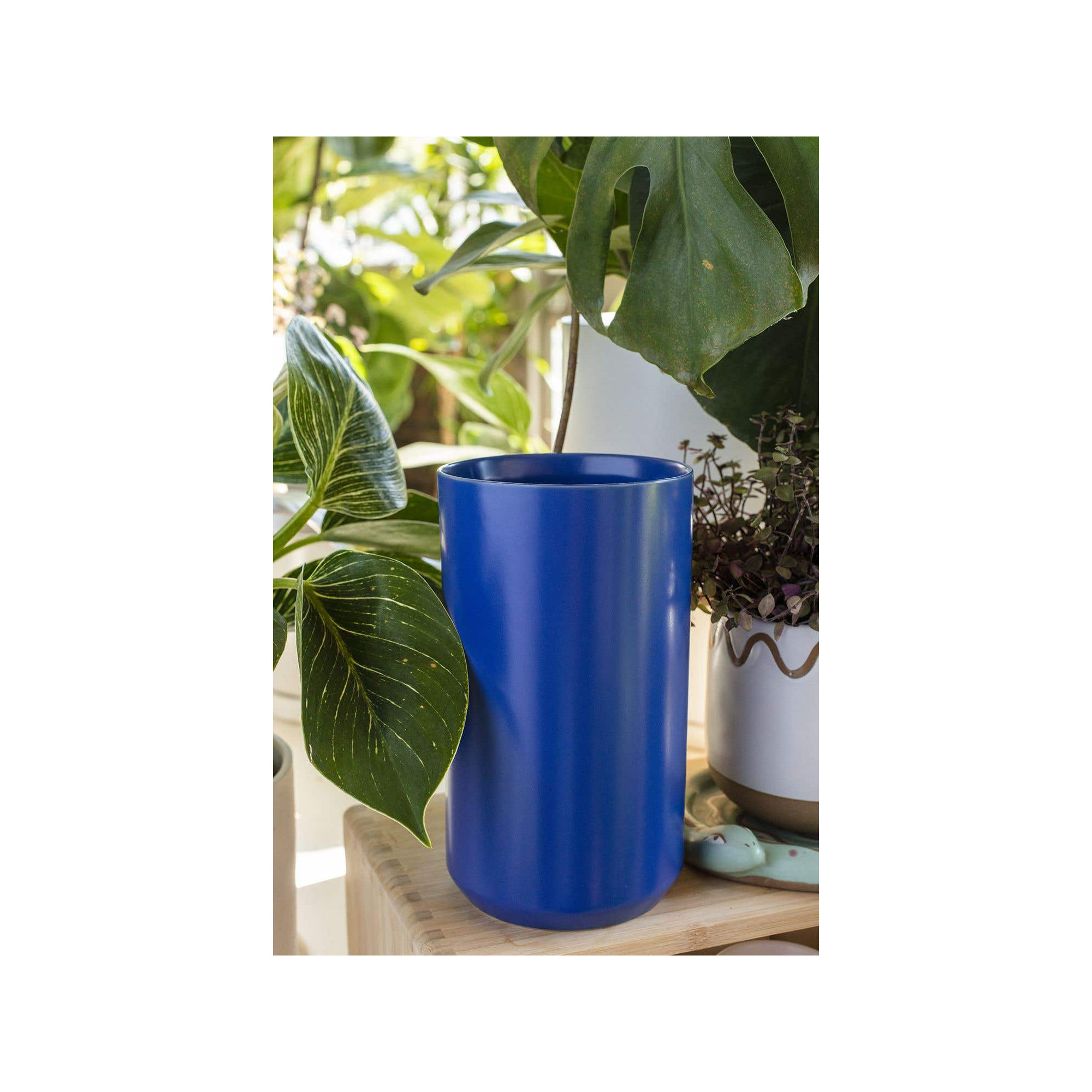 Parsons 8'' Handmade Ceramic Table Vase, Blue