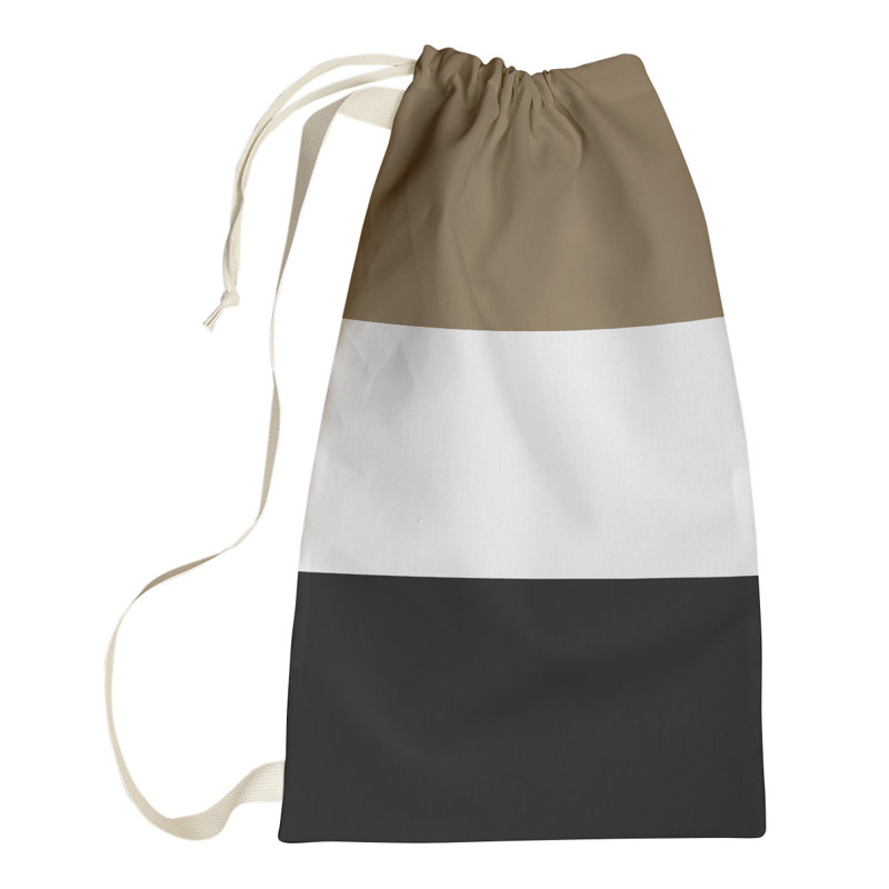 Nashville Fabric Laundry Bag with Handles, Medium (36" H x 28" W x 1.5" D), Nashville Brown/White/Black