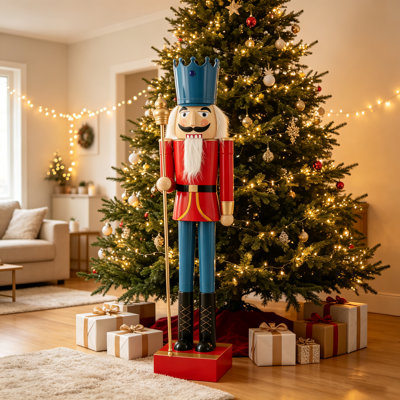 Casse-noisette de Noël classique en métal de 1,5 m, soldat en uniforme royal