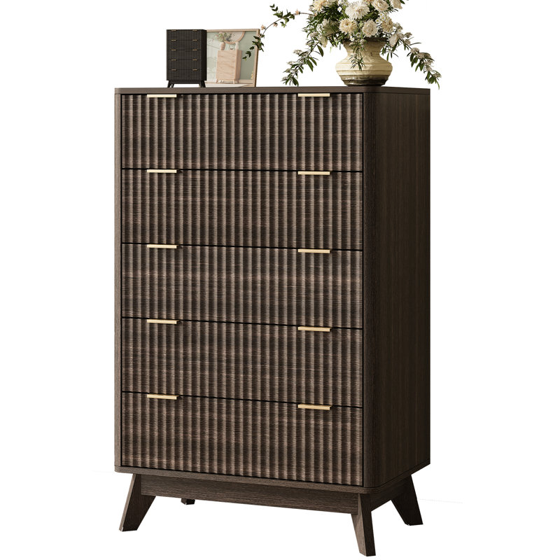 Donati 5-Drawer Dresser, Wood Chest of Drawers, Walnut