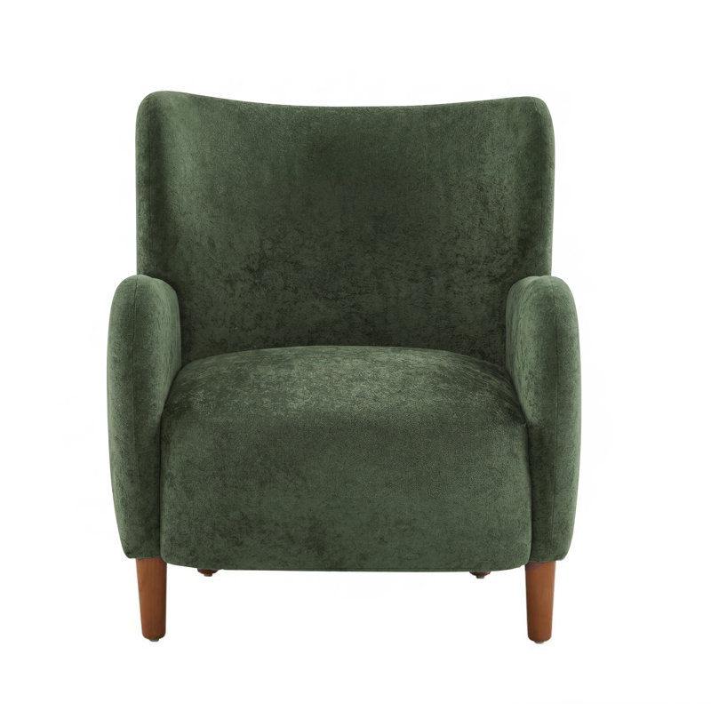 Fauteuil d'appoint à oreilles en velours Langston, Olive Green