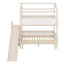 Lit superposé en forme de maison avec glissière et escalier de rangement-691112222