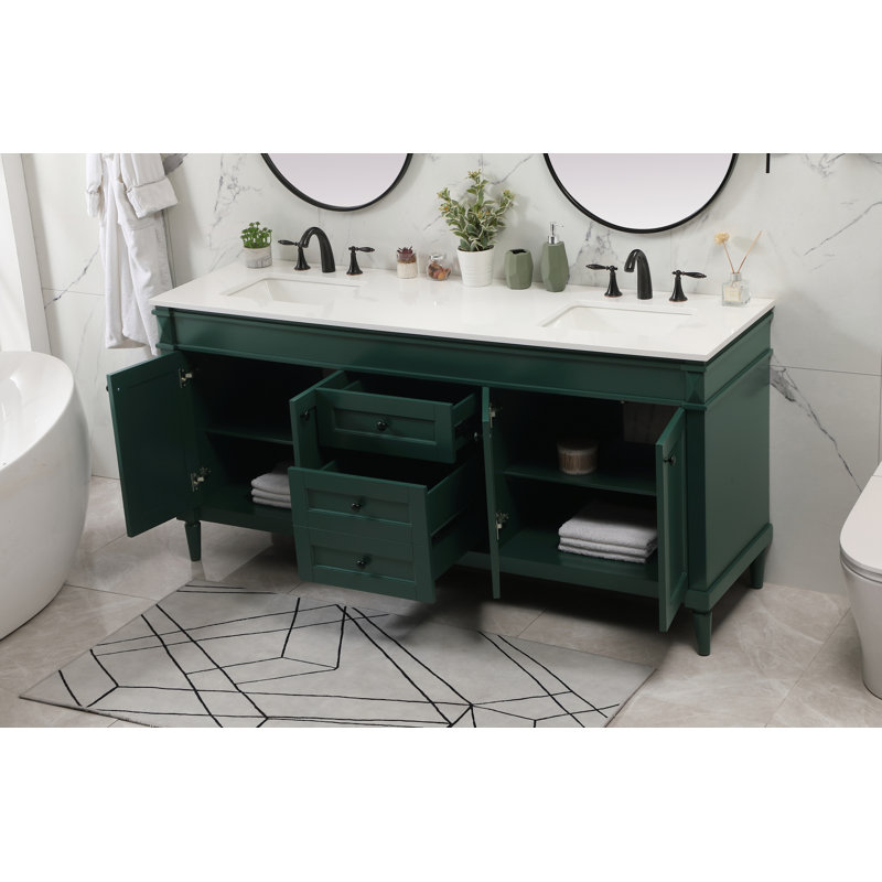 Ensemble de meuble-lavabo double 72 po Readington, Vert