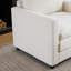 Fauteuil rembourré en velours côtelé avec repose-pieds, fauteuil surdimensionné pour chambre à coucher, salon, bureau (beige)