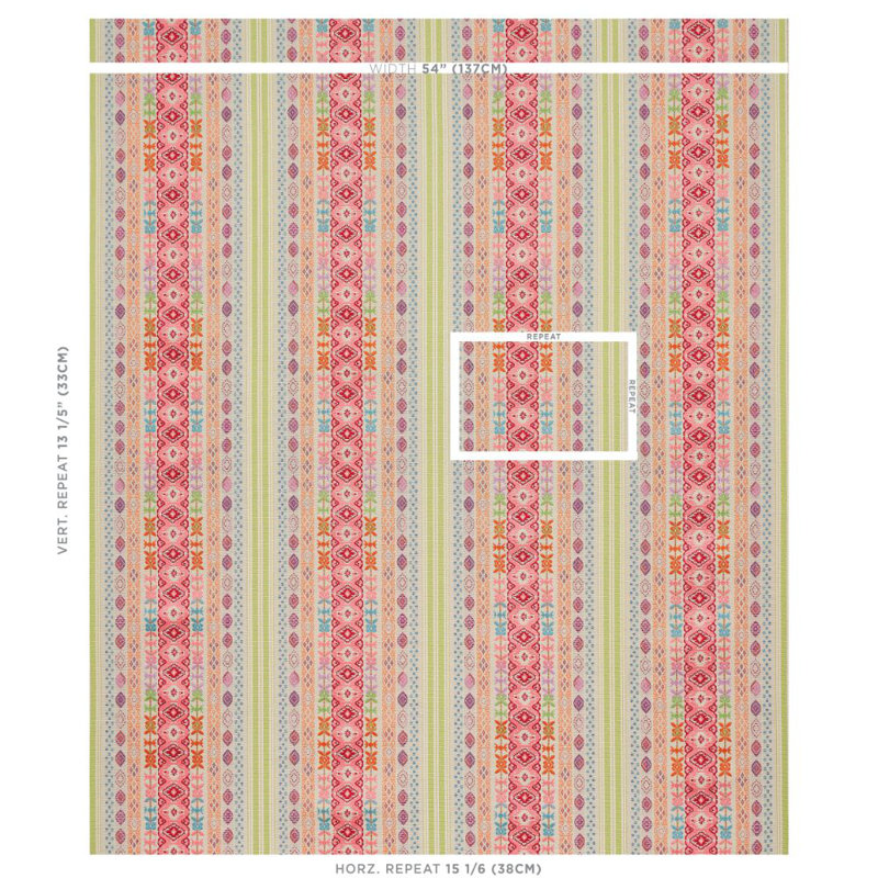 Cosima Embroidery Fabric, Pink Multi