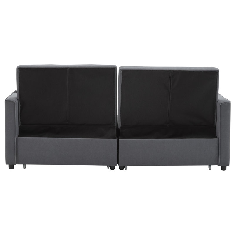 2 Seater Fabric Sofa Bed, Grey Fabric