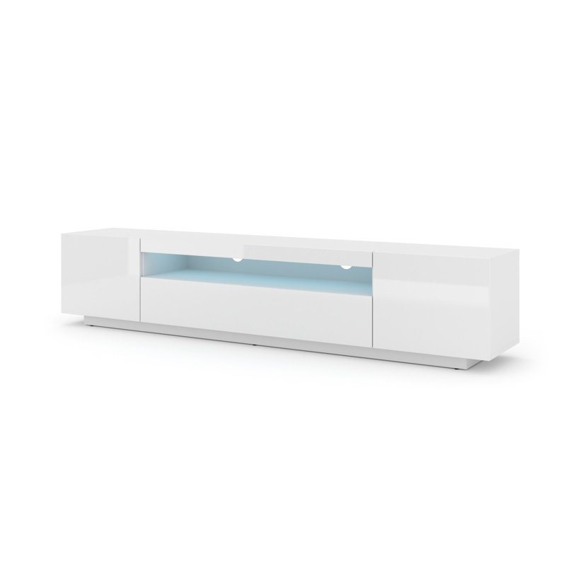 Athanasia TV Stand for TVs up to 88", White Gloss/White Matt Carcass