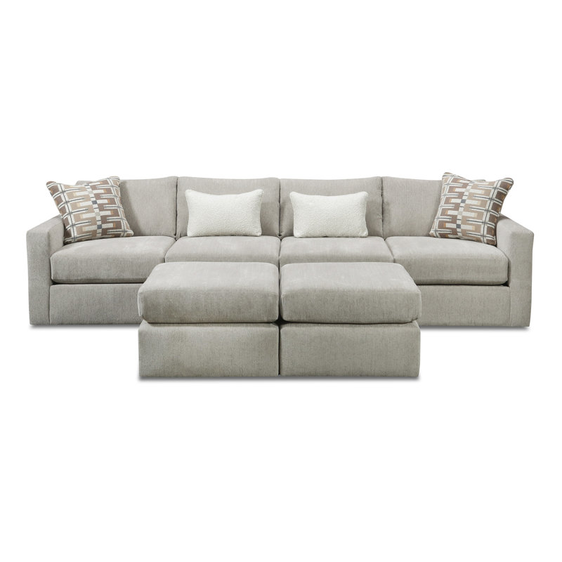 Nolte Pebble 4-piece Modular Sofa With Ottomans
