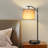 Veradi 23” Modern Arched Small Table Lamp with Bulb,Rotary Dimmer Switch Desk Lamp with with Adjustable Shade（Set of 2)