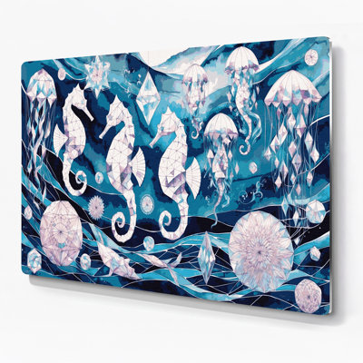 Art mural en métal bleu nautique