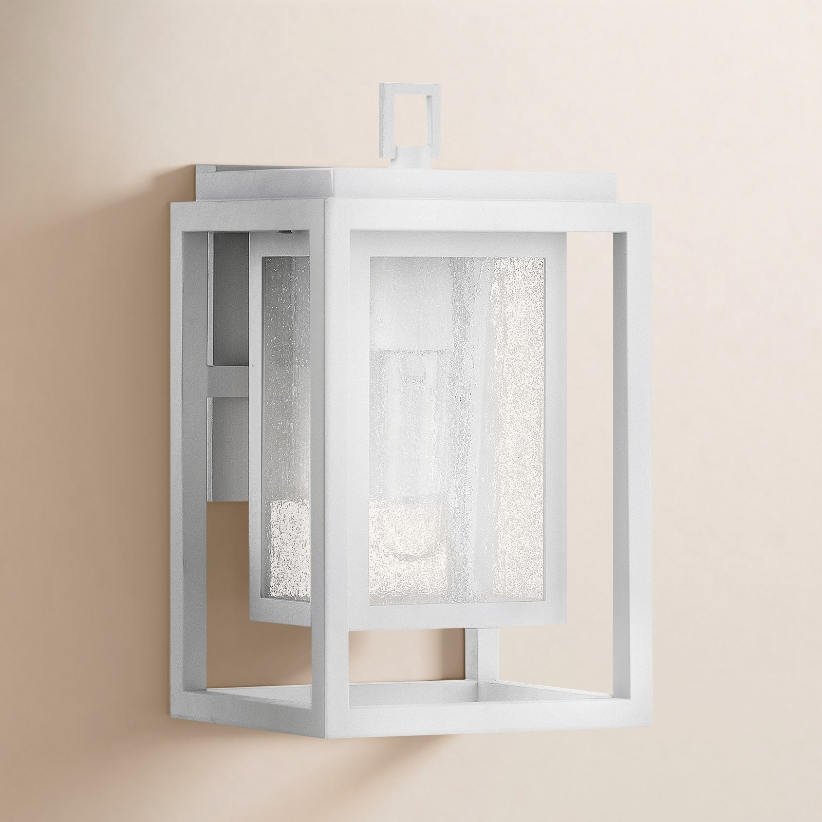 Single Light Outdoor Wall Light, Textured White, 12" H x 7" W x 6.75" D