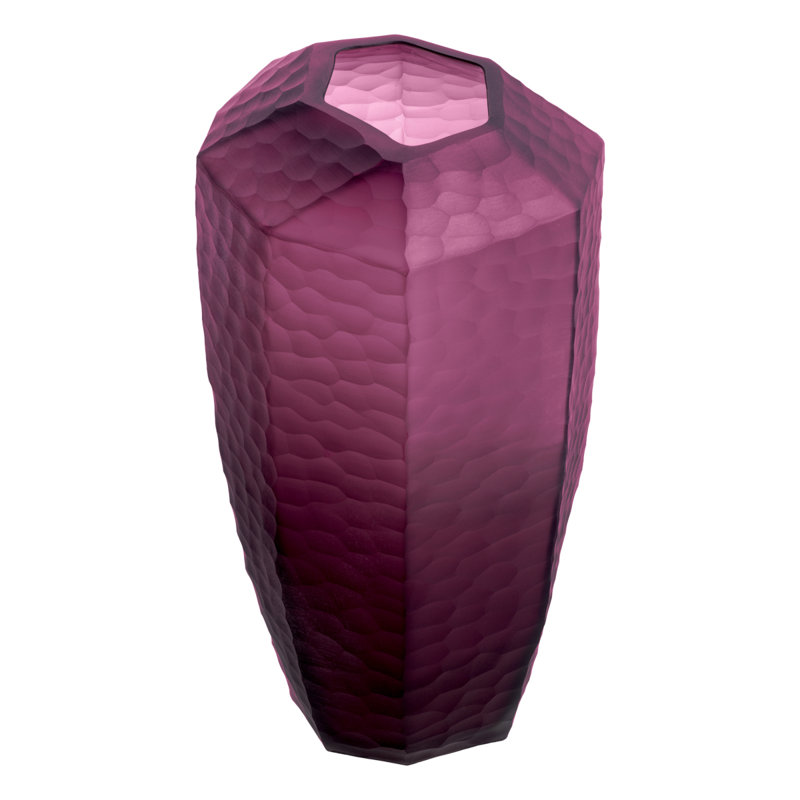 Larisa Handmade Handblown Glass Table Vase, Purple