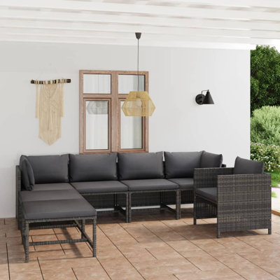 Ensemble de conversation modulaire avec coussins 7 pièces Ristro