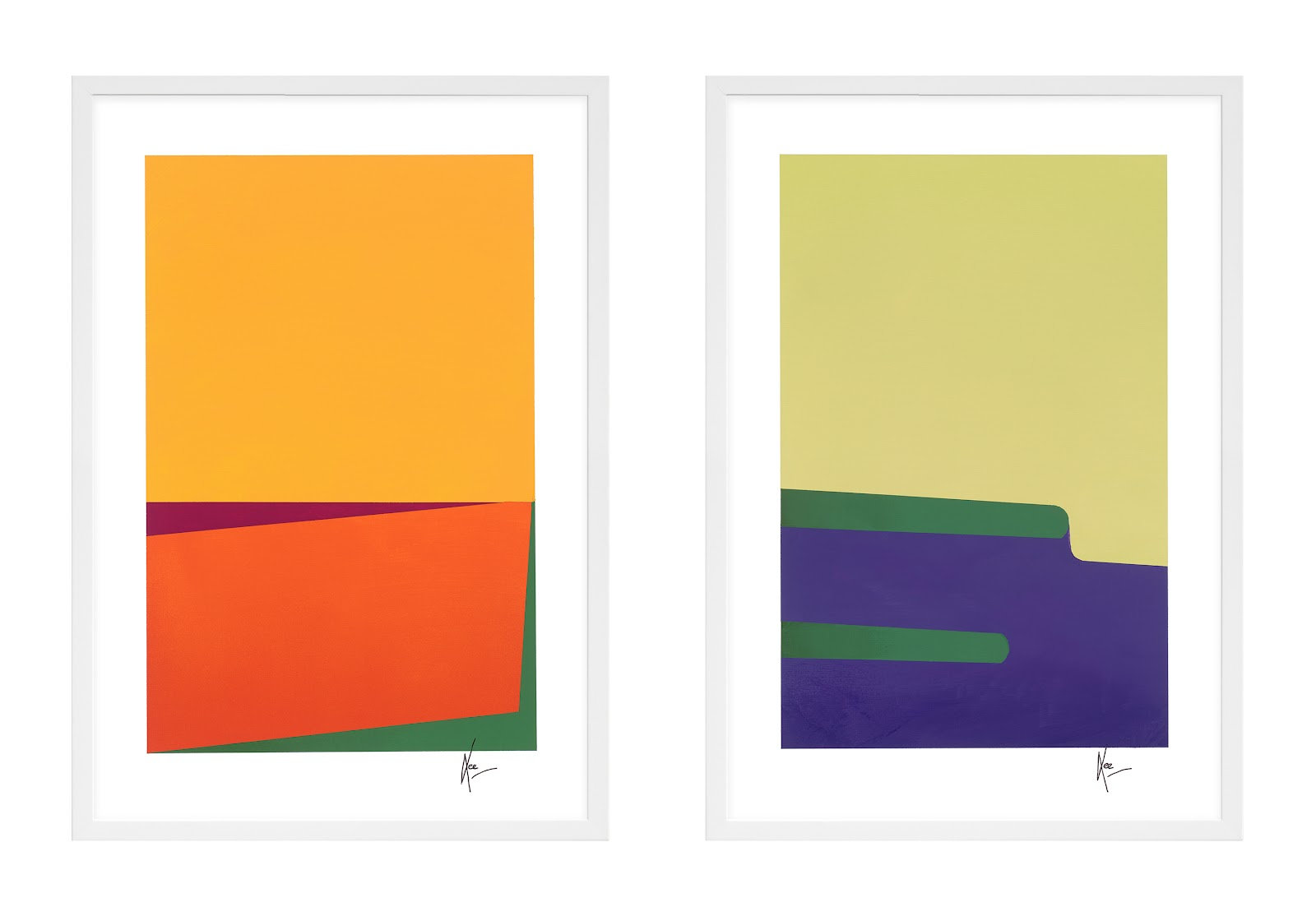 Sahara & Kalahari. Set Of 2 by Lee Lessem, White, 25" H x 17.5" W x 1.25" D