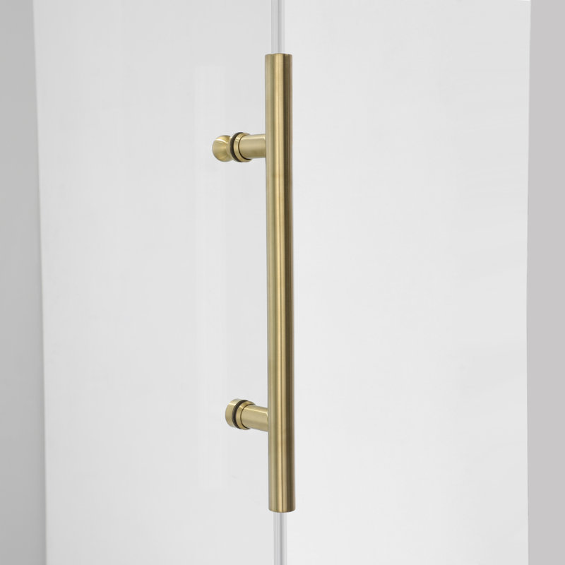 60" x 78" Brushed Gold Frameless Sliding Shower Door