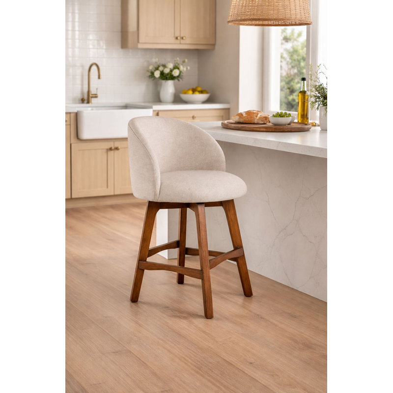 Garet Swivel - Rustic Natural Finish, Counter Stool (24" Seat Height)