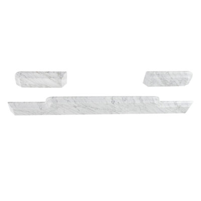 Fauceture Pemberton Carrara Marble Backsplash with Sidesplash