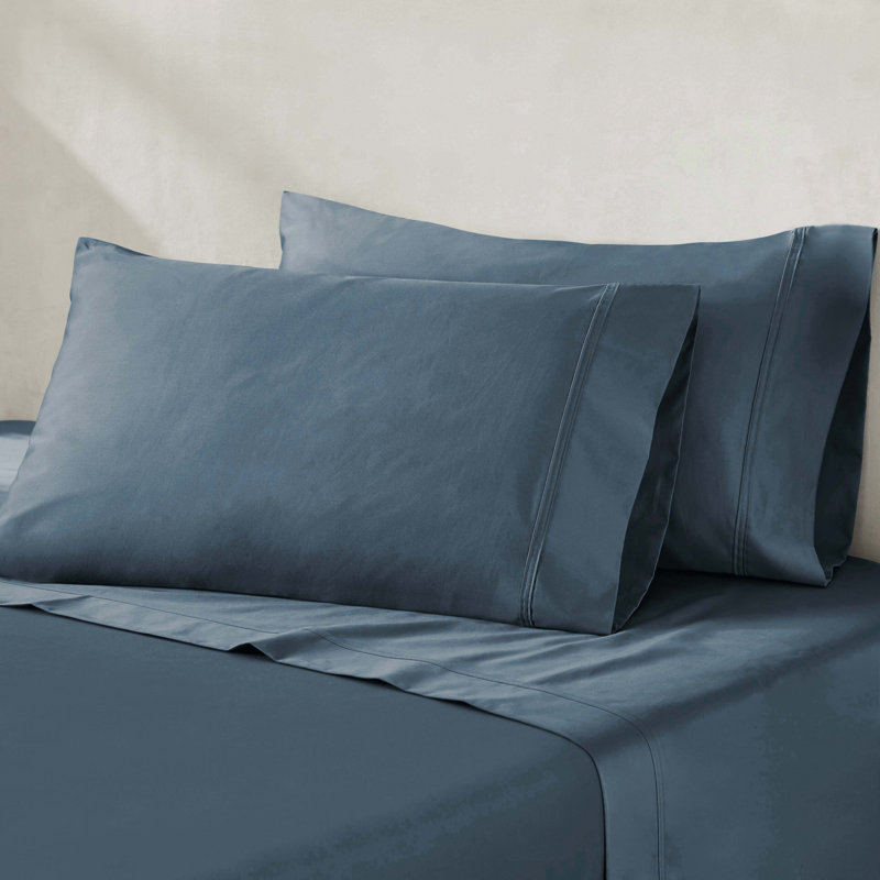 Egyptian Cotton 850 Thread Count Solid Pillowcases (Set of 2), Standard Pillowcase + 2 Additional Pieces, Blue
