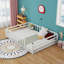 Lits sûrs pour plancher, plateforme basse en métal blanc, maison pour enfants moderne et compacte