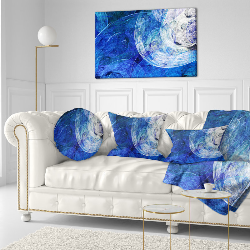 Blue Swirling Clouds - Abstract Printed Pillow, 12" x 20", Rectangular