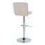 Ensemble de 2 tabourets de bar réglables contemporains Henry avec pivot en métal chromé et tissu beige avec repose-pieds en T arrondi par Lumisource-139702159