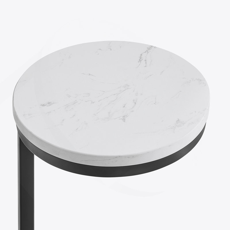 Table d'appoint ronde avec pieds en métal