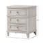 Table de chevet 3 tiroirs avec combinaison - bois massif gris et 3 accessoires
