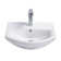 White Ceramic Small Wall Mount Bathroom Sink 17.75" Arc Basin with Overflow