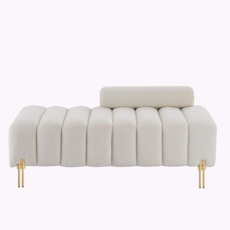 Banc de rangement rembourré avec 2 tiroirs Jerryl, Beige