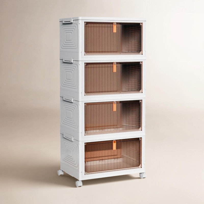 Bacs de rangement transparents en plastique pliable pour l'organisation de garde-robe et de maison