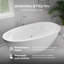 Baignoire tourbillon ANZZI Leni l 71 po x P 38 po x H 23 5/8 po avec bonde réversible au fini acrylique blanc brillant, hydromassage à 8 jets