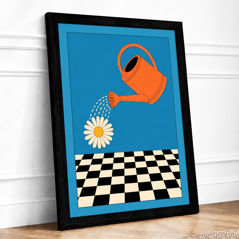 Daisy in Bloom Modern - Framed Print, A3 - 42.0 x 29.7 cm, Black