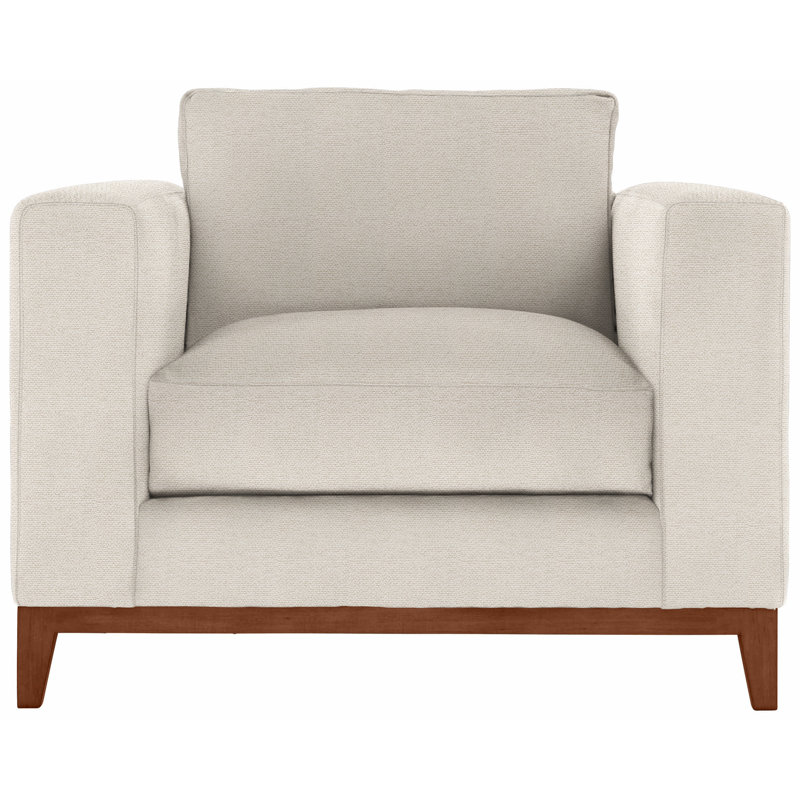 Noel 40" Wide Armchair, Cream Chenille 1345-002, Tobacco Distressed