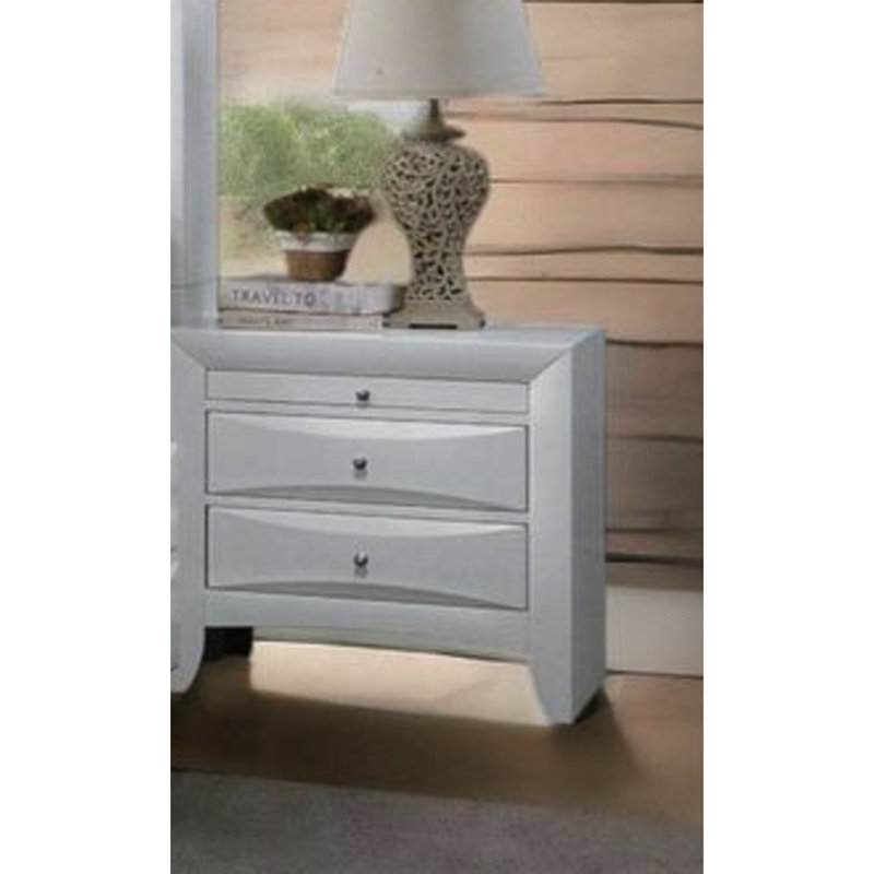 Table de chevet blanche avec rangement spacieux et design pratique, Blanc