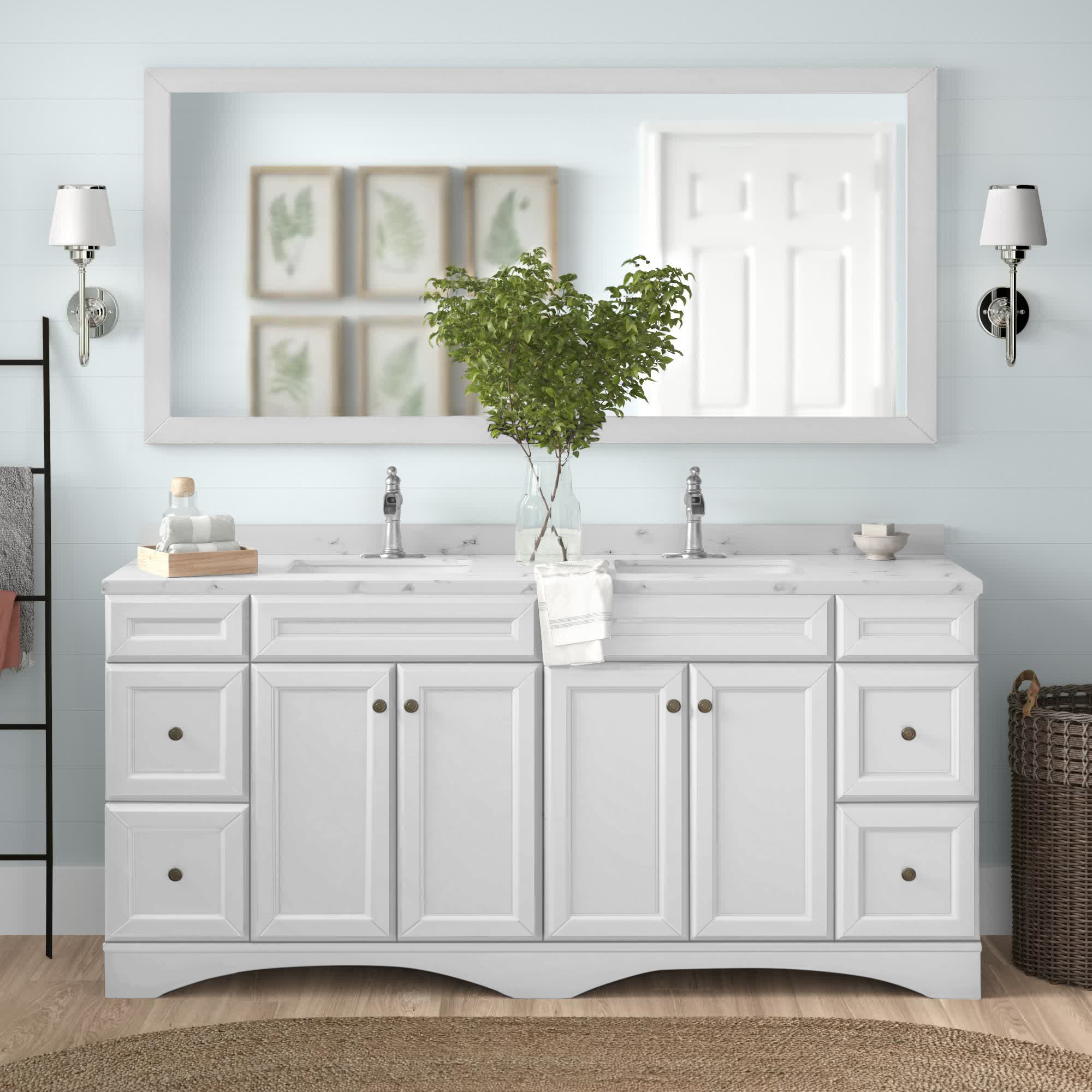 Annaline 72'' Free-Standing Double Bathroom Vanity with Engineered Stone Vanity Top Lark Manor Base Finish: Silver Gray