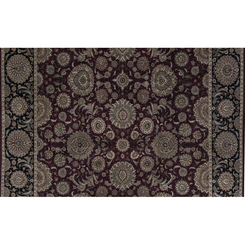 Tapis noir et vin de haute qualité noué à la main