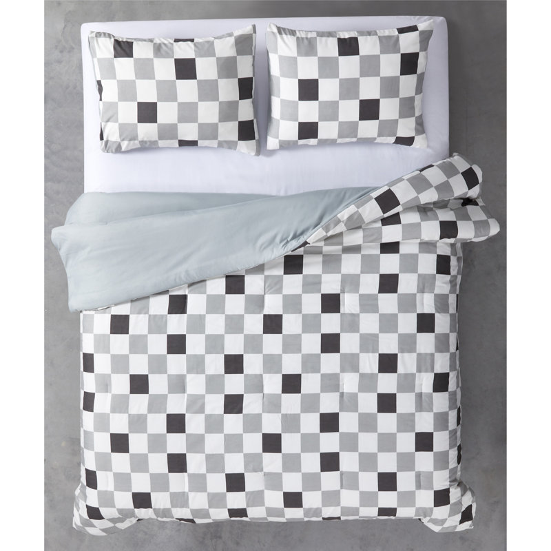 Ensemble d'édredon Urban Lifestyle, Édredon double et 2 taies décoratives, Gris