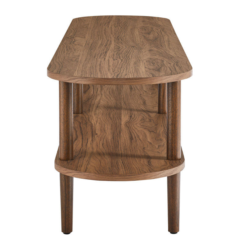 Torus Oval Wood TV Stand, Walnut