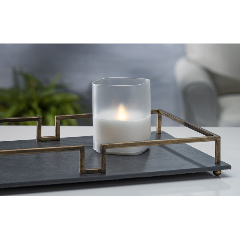 Heyko Unscented Flameless Candle, 5" H x 4" W x 4" D