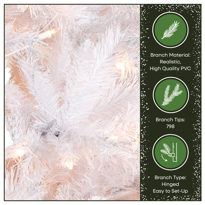 Winchester White 6.5' Fir Artificial Christmas Tree, 6.5'
