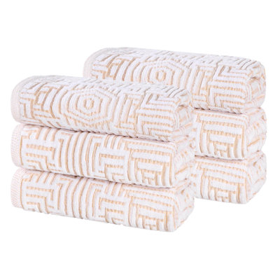 Débarbouillette en coton jacquard géométrique doux et très absorbant