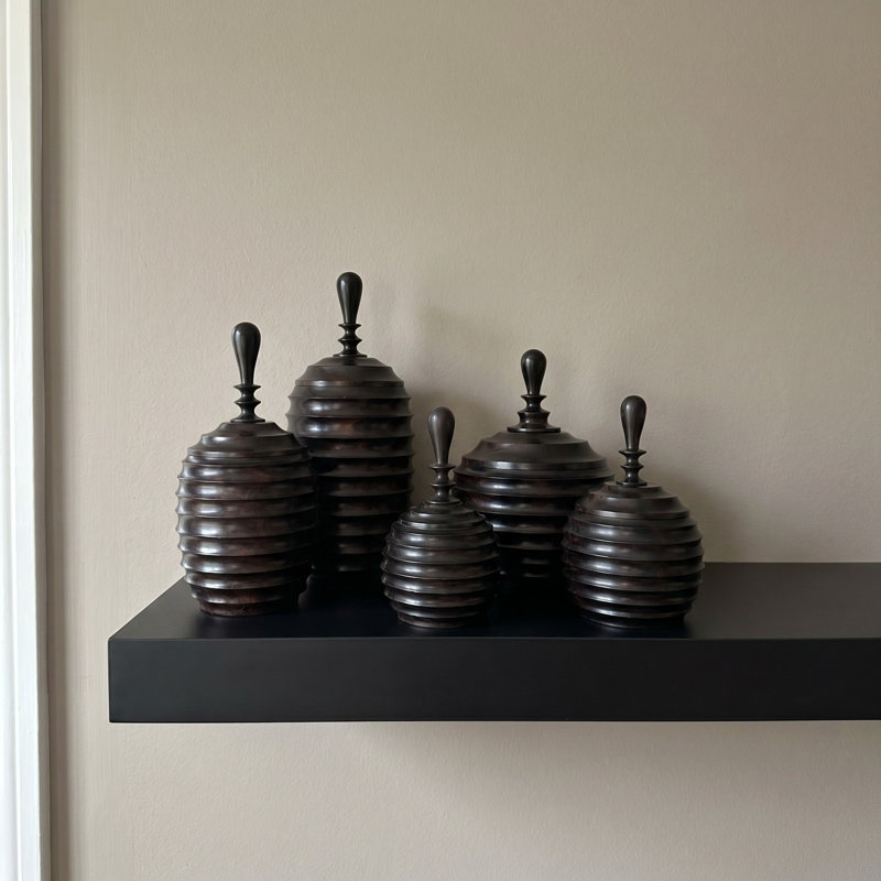 Ebony Wood Collection Wood Jar, Style One