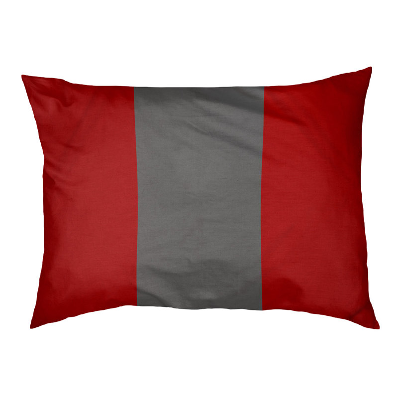Coussin Atlanta, Très grand (l 50 po x P 40 po x H 7 po), Scarlet/Grey/Scarlet