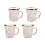 Set of 4 Solid Red Latte Mugs