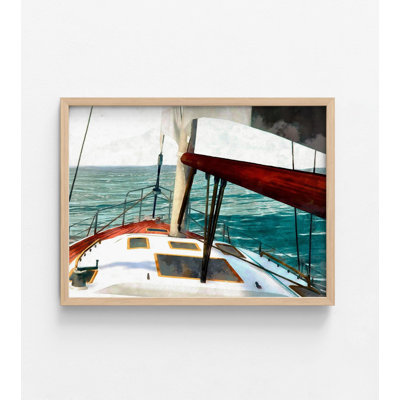 Aljoscha Sailing The Seas II By Alonzo Saunders, Boat Oil Painting Print, Gift For Sailors, Sailboats Gifts,Nautical Wall Art,Sailboat Painting Print