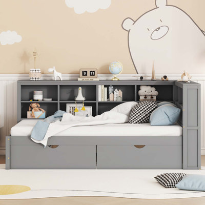 DayBed with Storage Shelf and USB Charging Ports