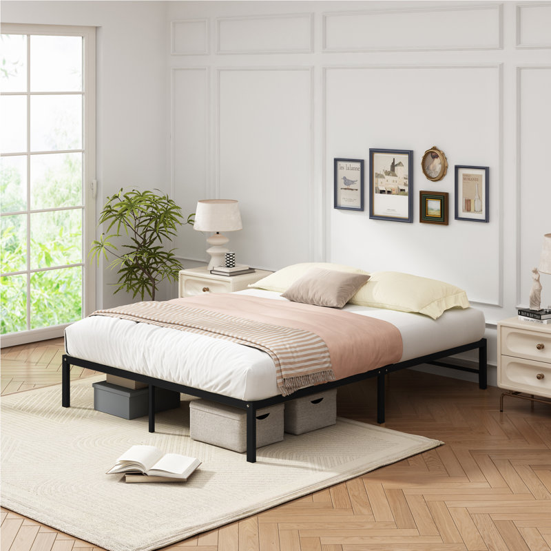 Metal Platform Bed Frame, Full, Black