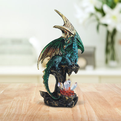Figurine de pierres de cristal gardiennage dragon