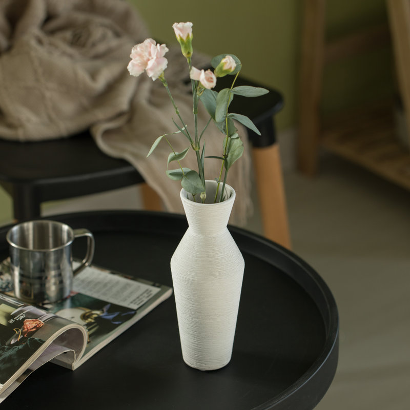 Vase de table 10 "H, Blanc, H 8 po x l 3 po x P 3 po