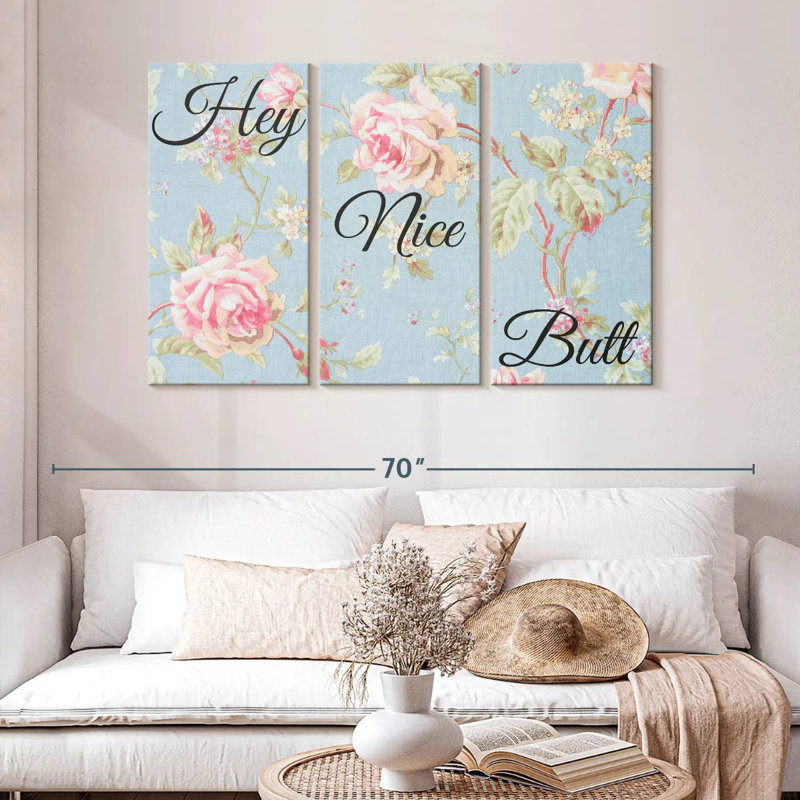 Ketti Hey Nice Butt Typography, 32" H x 50" W